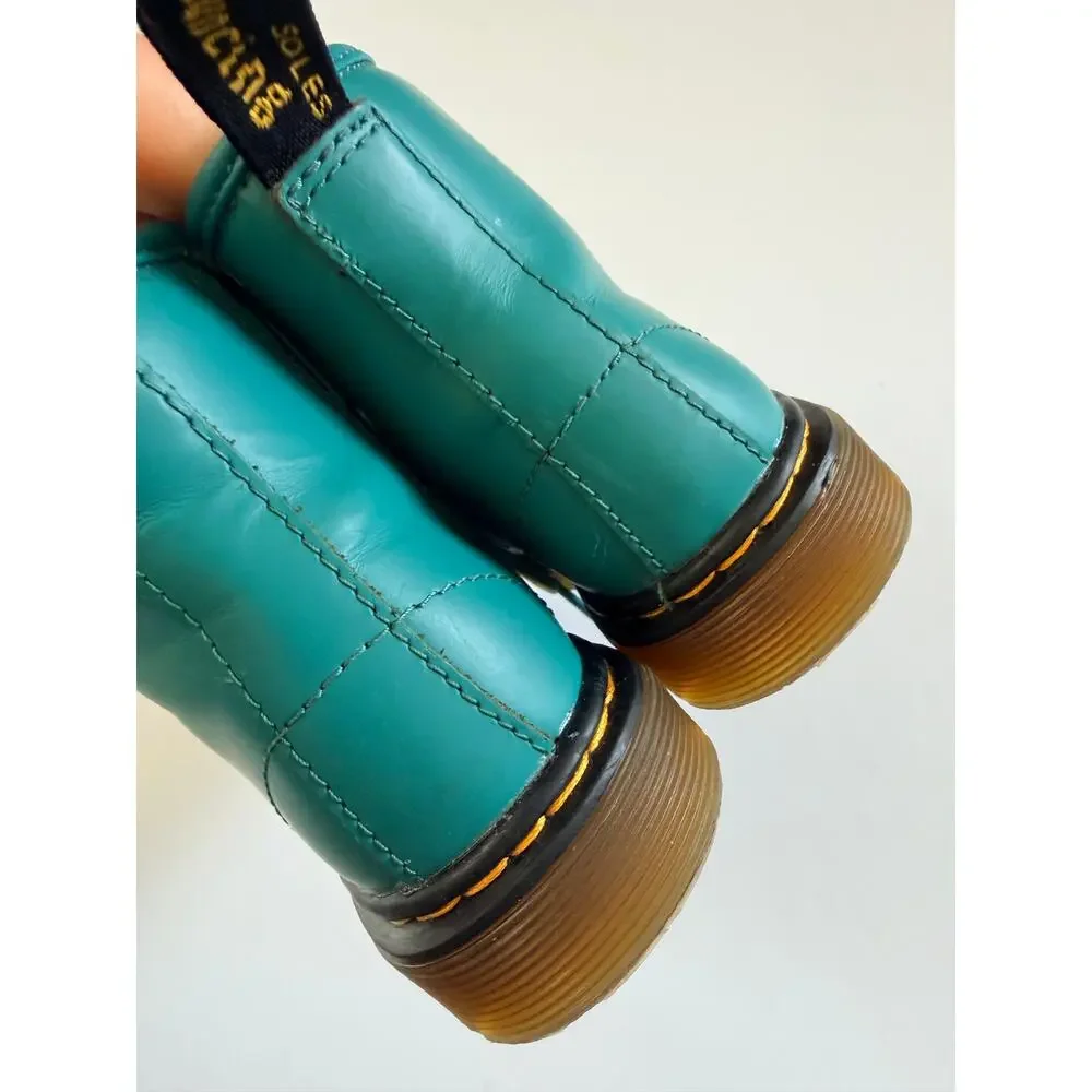 Dr. Martens 1460 Toddler Boots Teal Green Side Zip